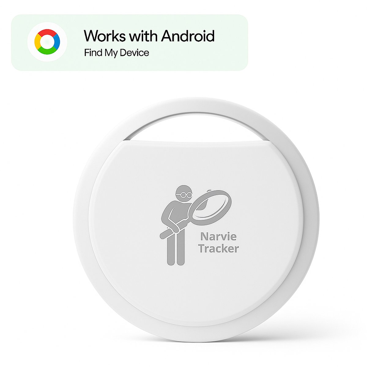 Narvie GPS Tracker Google Find My Device – Sleutelhanger – Voor Android – Geluid & Meldingen – Batterij
