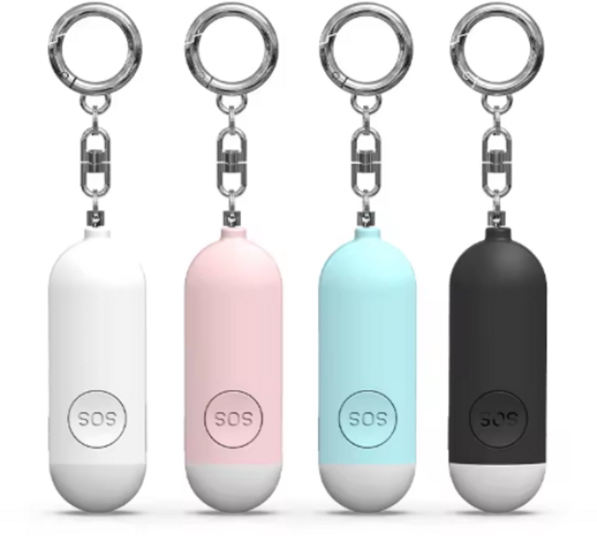 mijnSOS - Schrillalarm - Wit -130DB -Zelfverdediging - Schrill alarm - Alternatief pepperspray- Sleutelhanger Alarm - Zakalarm - Zelfverdediging sleutelhanger - Zelfverdedigingswapen