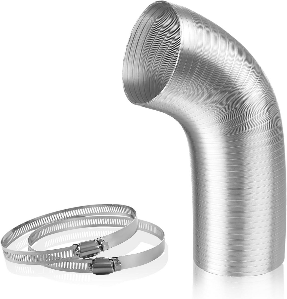 Flexibel Ventilatiekanaal Aluminium 150mm x 2m met Slangklemmen