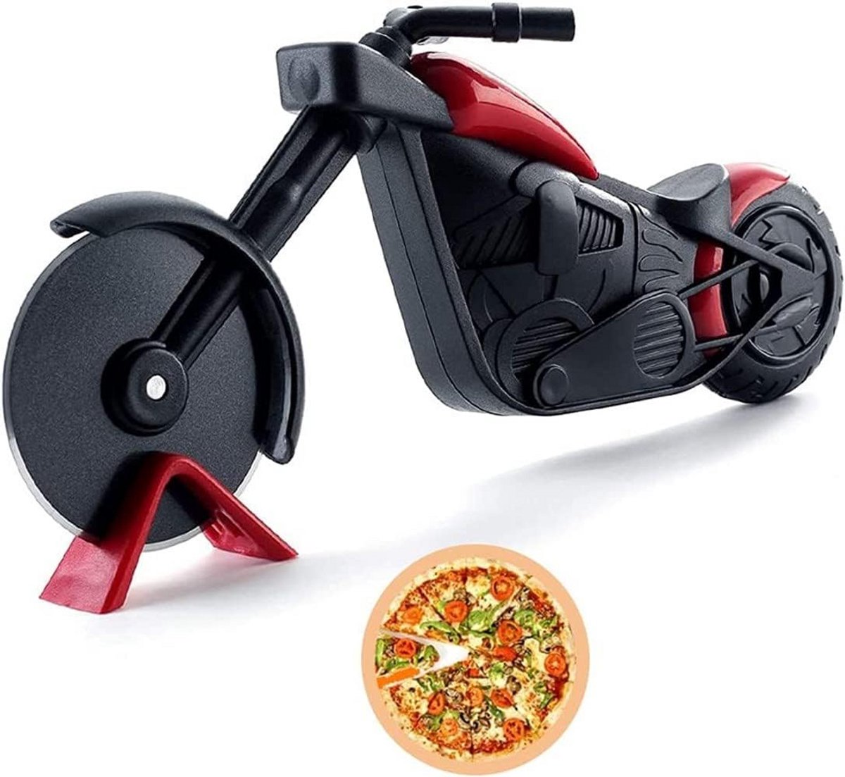 Creatieve Pizzaroller in Roestvrij Staal met Standaard