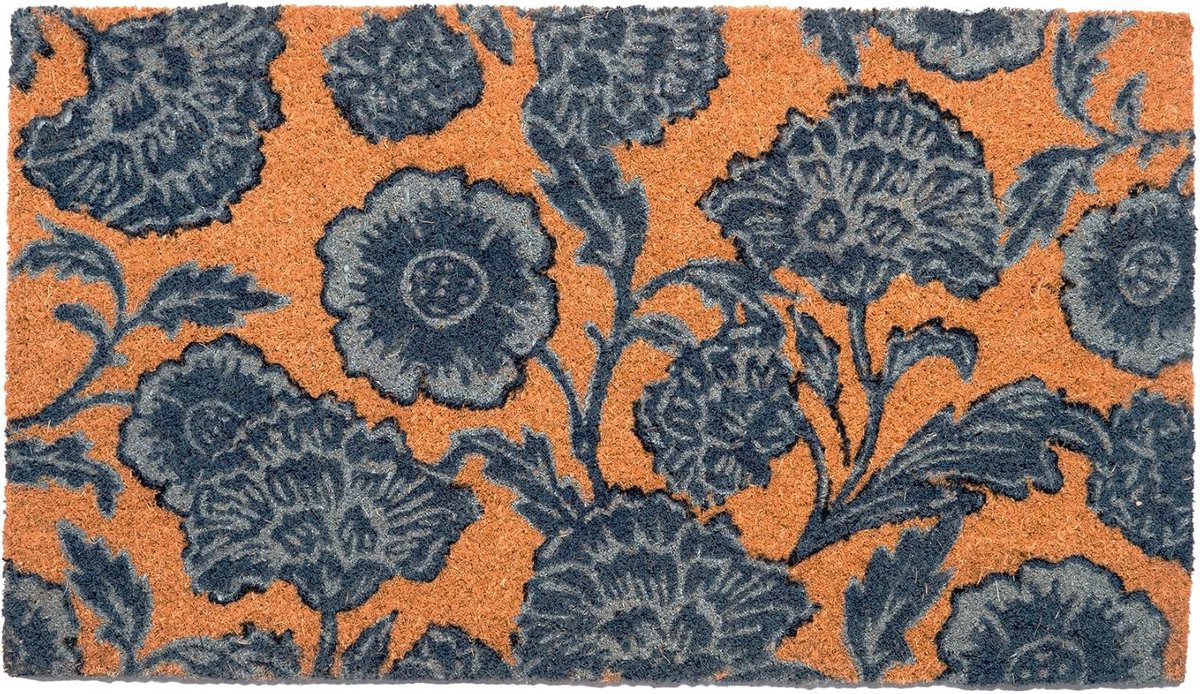 Duurzame Kokos Deurmat met Bloemenprint - Antislip Binnen en Buiten Voordeur Mat - Verwelk