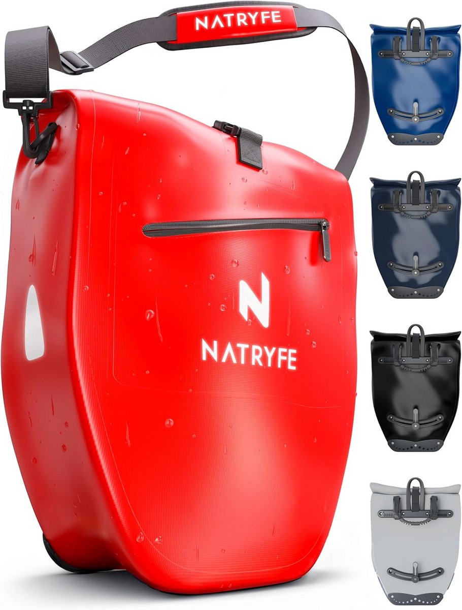 Waterdichte Fietstas Bagagedrager 28L - Robuust met Reflectoren en Schouderriem