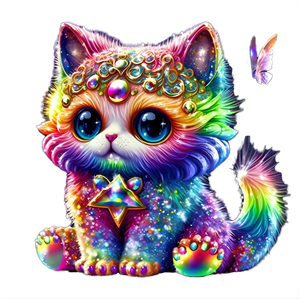 5D Diamond Painting Gekleurde Kat - 20x20 cm - Complete DIY Set voor Volwassenen en Kinderen - Inclusief Gereedschap en Ronde Steentjes - Ontspannende Creatieve Hobby voor Thuis - Wanddecoratie - Leuk en Origineel Cadeau Idee