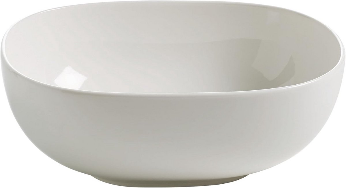 Grote Porseleinen Saladeschaal Wit 25cm Rond