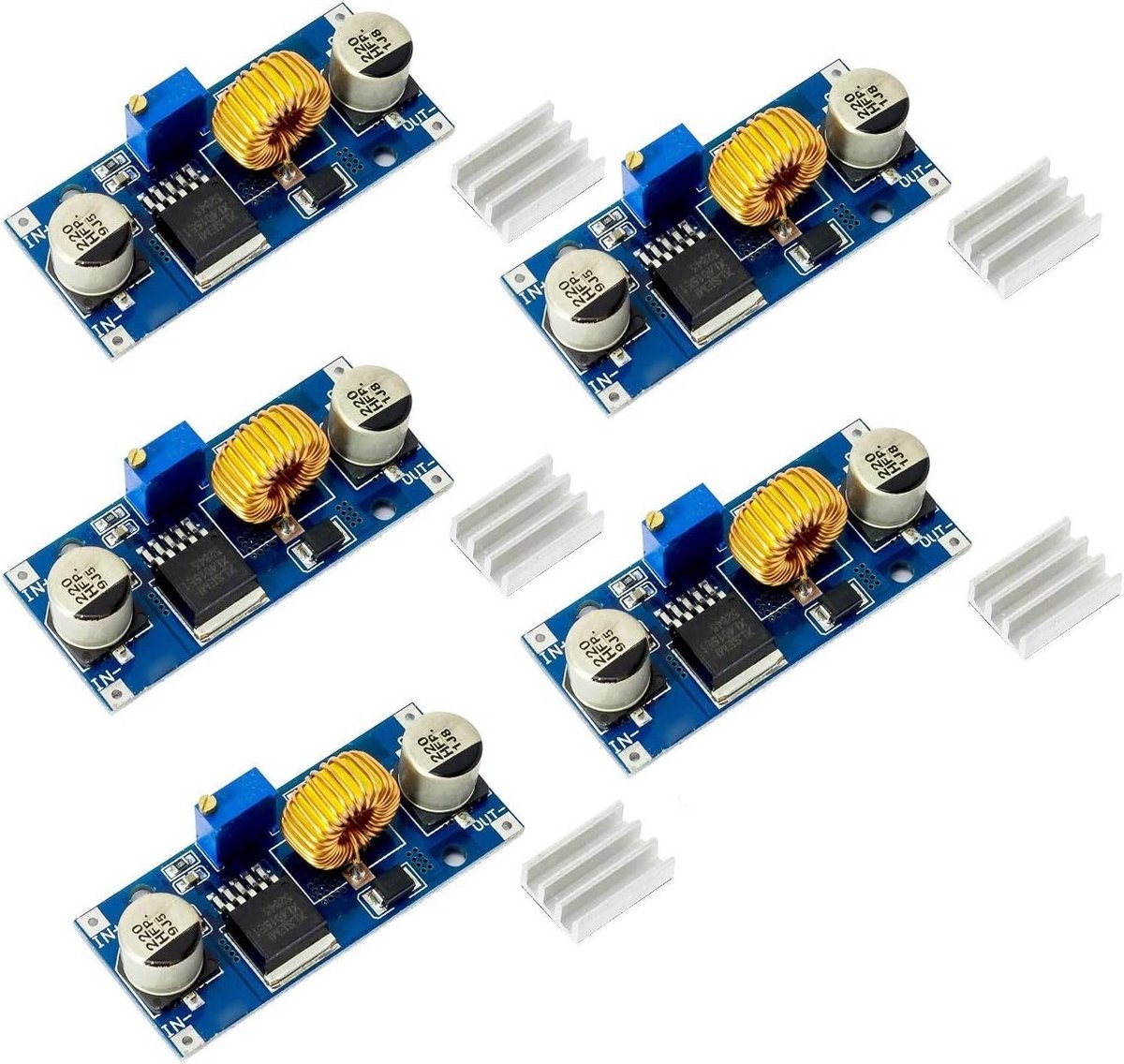 Efficiënte DC-DC Step Down Buck Converter 5A - Spanningsregelaar 4-38V In, 1.25-36V Uit
