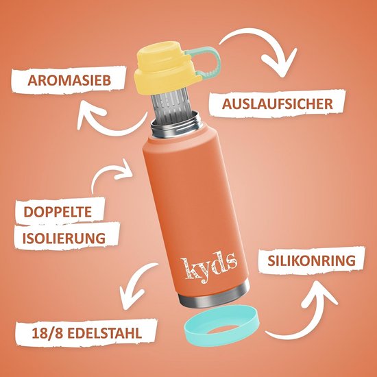 RVS Drinkfles Voor Kinderen Met Rietje En Lekvrije Flip Top Deksel RVS Drinkfles Voor Kinderen Met Rietje En Lekvrije Flip Top Deksel