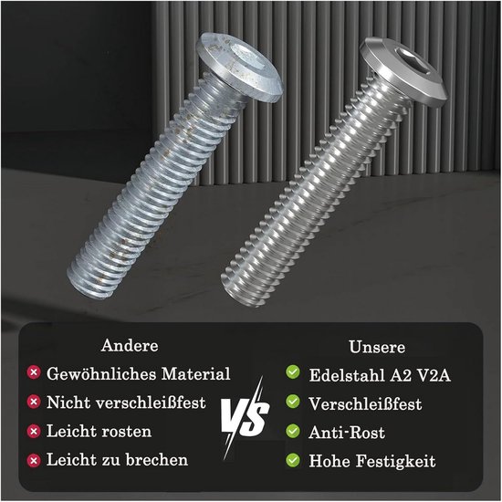 30x M5 x 40mm Cilindrische Kopschroeven A2 RVS met Inbus - Schroeven ...