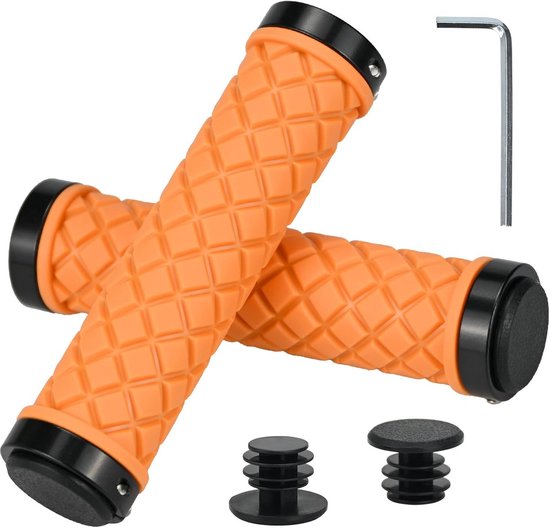 SOLODRIVE Fietsgrepen, ergonomisch, MTB-handgrepen van antislip rubber, Single Lock-on fietshandgrepen/stuurgrepen, zachte handgrepen, geschikt voor e-bike, trekkingfiets, mountainbike, toerfiets