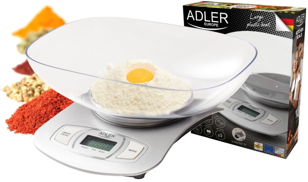 Digitale Keukenweegschaal 5kg met 1g Nauwkeurigheid - Zwart XL Display