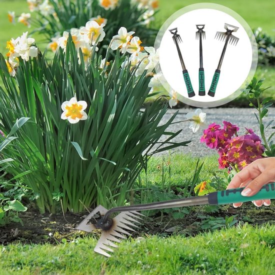 Onkruidsteker RVS met 5 Tanden - Handmatig Wortelwieder voor Tuin en Voegen van Merkloos	 — afbeelding 5