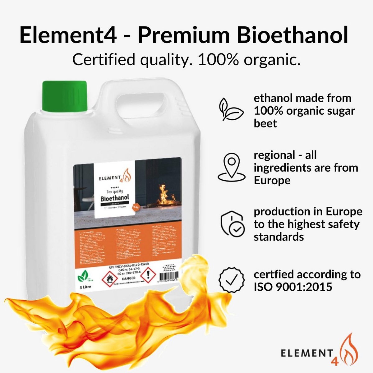 Premium Bio-ethanol 25 Liter Geurloos 96,6% voor Ethanol Haarden