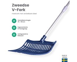 Mestvork – Verstelbaar – Blauw – 75-115 cm – Lichtgewicht – Voor stal, tuin & erf - Mestvork paarden