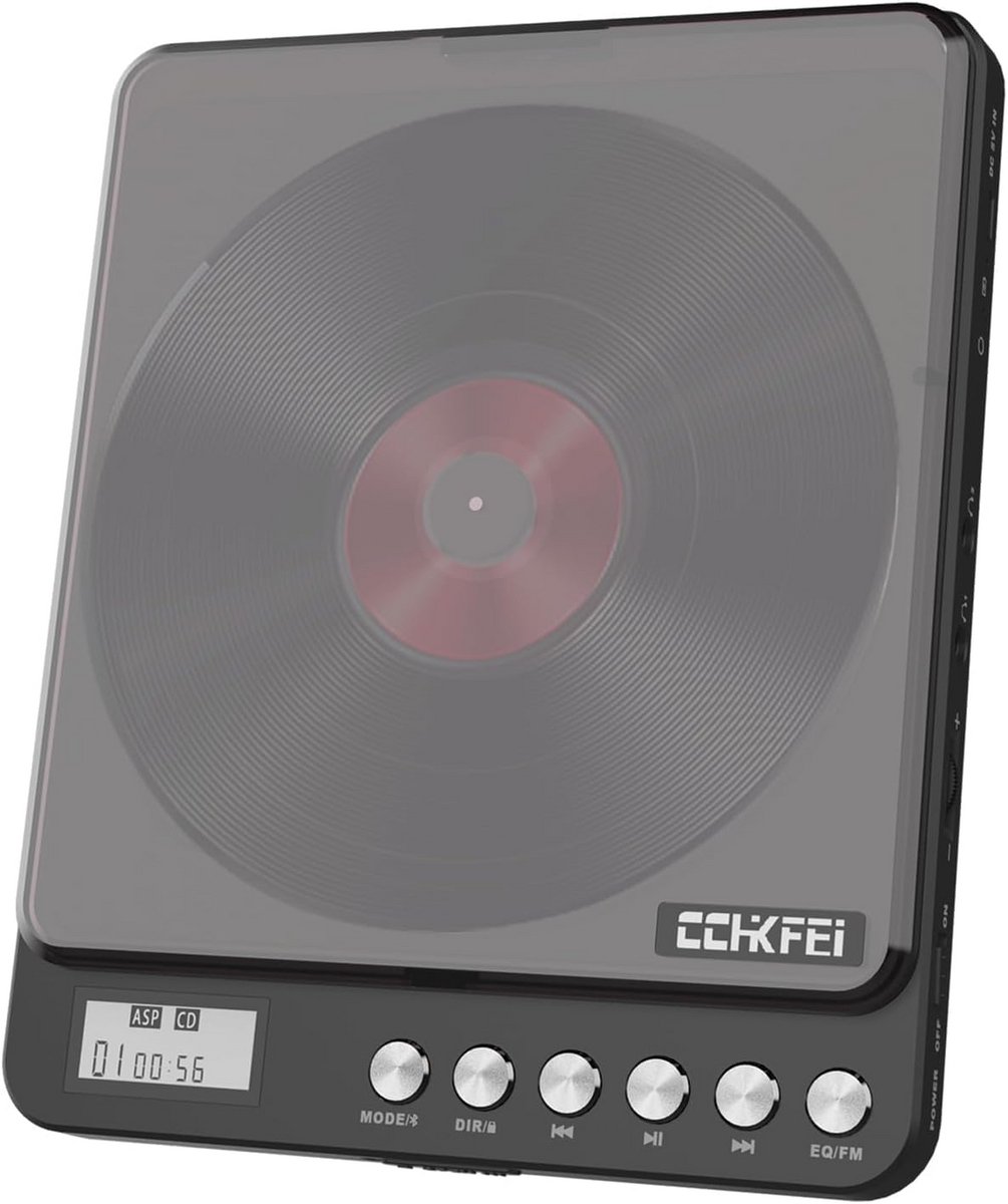 Draagbare CD Speler met Bluetooth, FM Radio en Oplaadbare Batterij