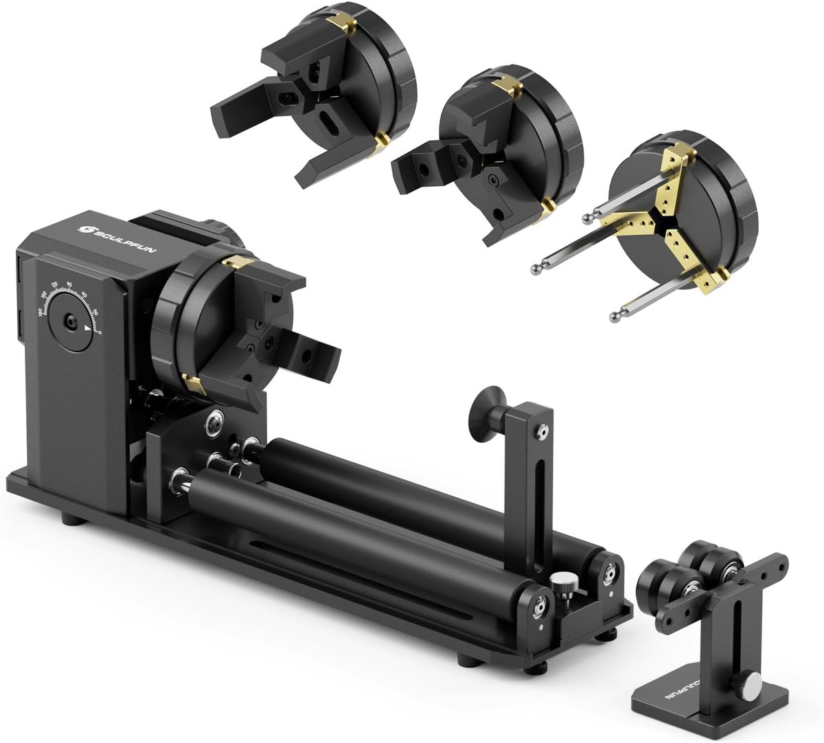 Sculpfun RA Pro Max Laser Rotary Roller - 4-in-1 Laser Rotatieroller voor Lasergraveermachine - Laser Graveer Roller - Y-as Rotatiemodule - met Instelbare Hoek van 180° - Accessoires voor Laser Graveermachine