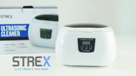 Strex Nettoyeur à ultrasons 600 ml - 360º - Nettoyeur à ultrasons - Appareil de nettoyage pour Lunettes / Bijoux / montres / pièces de monnaie