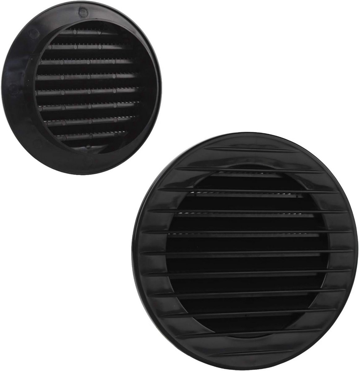 Rond Ventilatierooster met Insectenhor Ø 80 mm Zwart - Klinkerrooster voor Ventilatie
