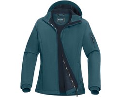 BUBW® Dames Outdoorjas - Softshell Jas 4 Seizoenen - Waterdicht - Windstopper Windjack - Waterafstotend - Zon Beschermend - Outdoor - Groenblauw - Maat M