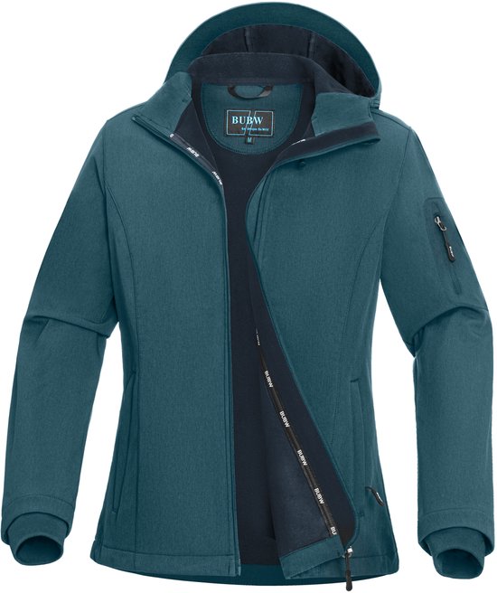 Imperméable BUBW® - Imperméable Femme Étanche - Coupe-vent Blouson - Déperlant - Protection Solaire - Outdoor - Bleu-vert - Taille M