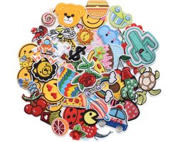 Een set van 60 geborduurde patches - Patches - Kledingpatches - Strijkpatches - Diverse stijlen - Leuke kledingdecoratiepatches - DIY borduuraccessoires