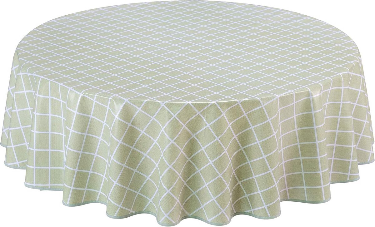 Ronde PVC Tafelzeil voor Binnen en Buiten, 160 cm, Beige