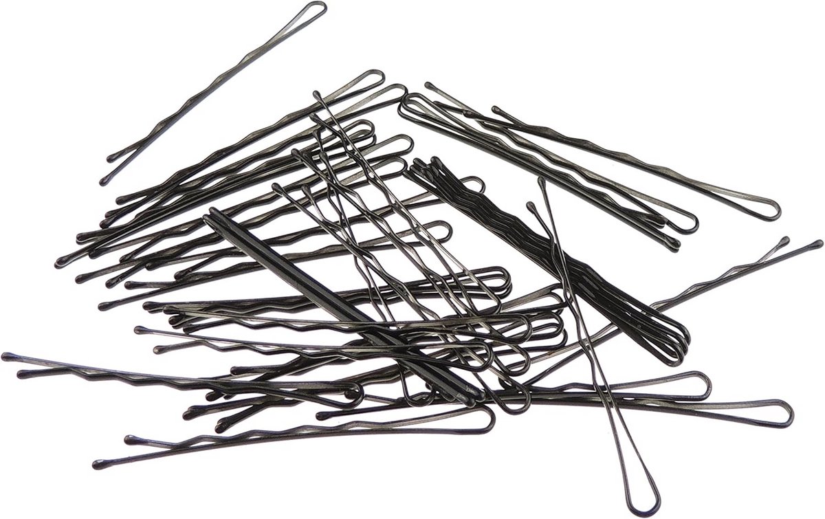 Set van 36 Zwarte Haarspeldjes voor Krullen en Kapsels - 6.5 cm