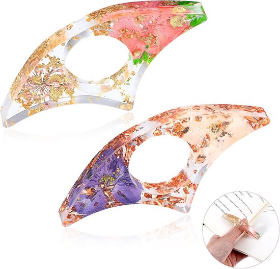 Boekhouder - Set van 2 - Paginahouder - Kunsthars Paginahouder - Duimvormige boekbinder - Ideaal cadeau en leesaccessoire voor boekenliefhebbers - Cadeau voor boekenliefhebbers en literatuurliefhebbers.