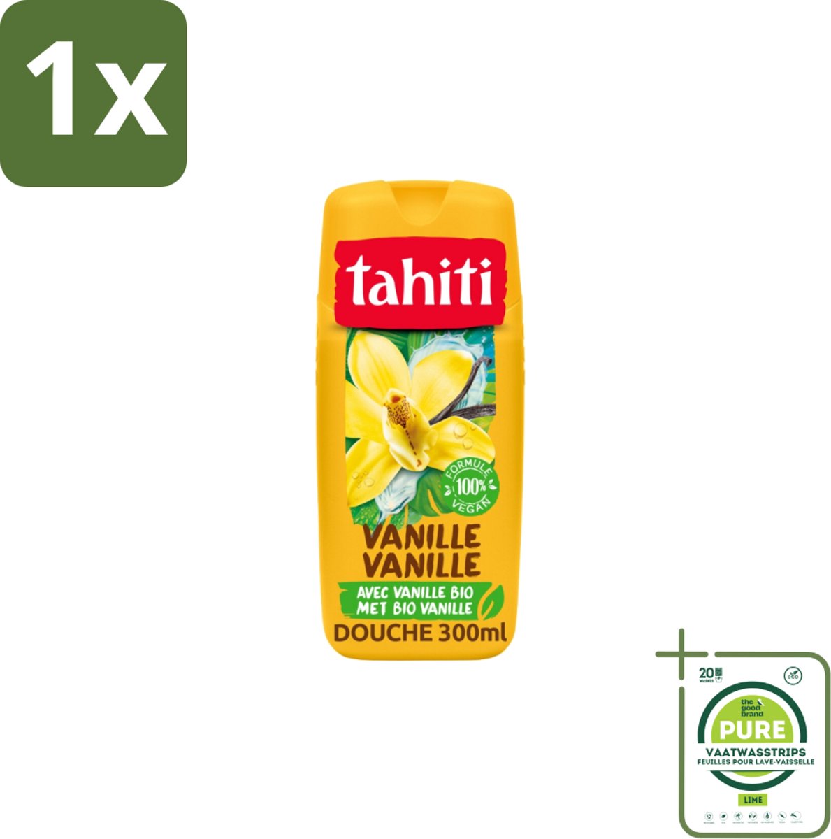 1 x Tahiti – Douchegel – Vanille - 315 ml - Douchegel - Vanille - Huidverzorging - Sheabutter - Amandelolie