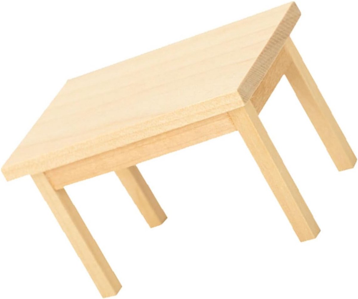 Houten Miniatuur Eettafel voor Poppenhuis - Klein Realistisch Model Tafel Decoratie
