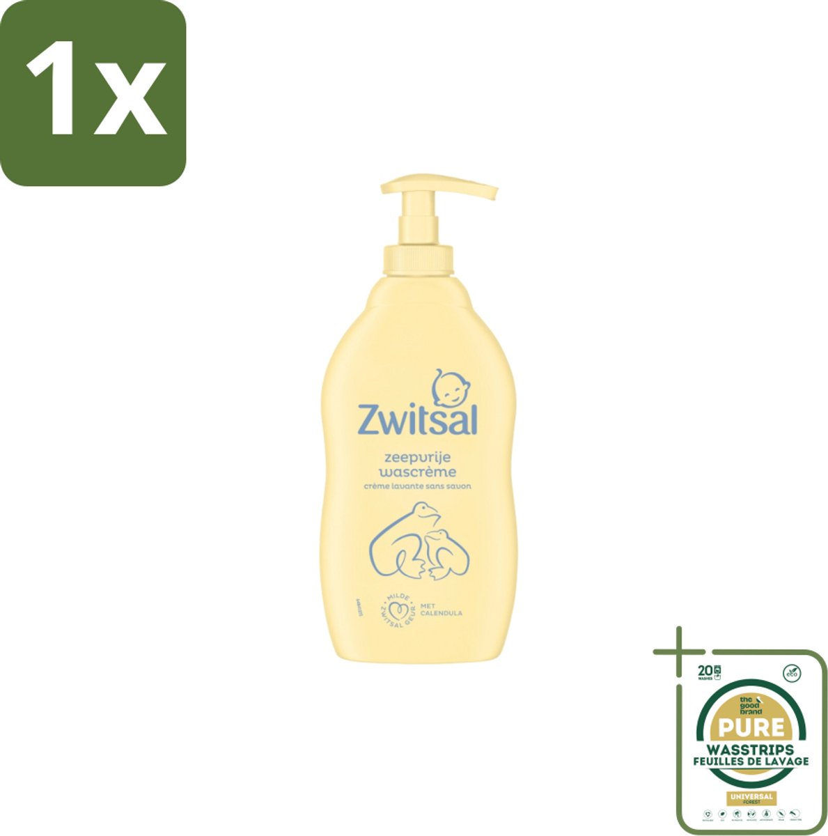 1 x Zwitsal Zeepvrije Wascréme 400 ml- Zwitsal - Zeepvrije Wascréme - Wasmachine - Wasmachine Crème - Wasmachine Crème 400 Ml