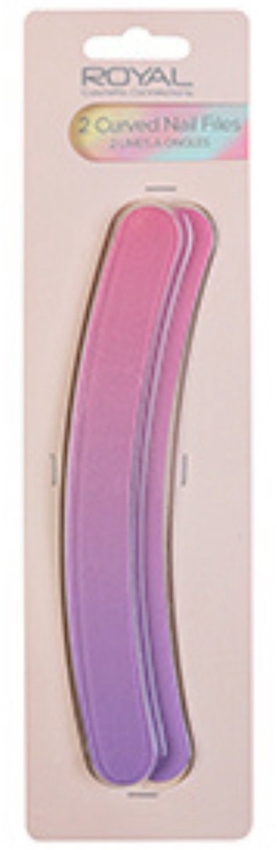 Royal Cosmetics | 2 Curve Nail Files - 18cm - Dubbelzijdige Nagelvijl - 2 stuks