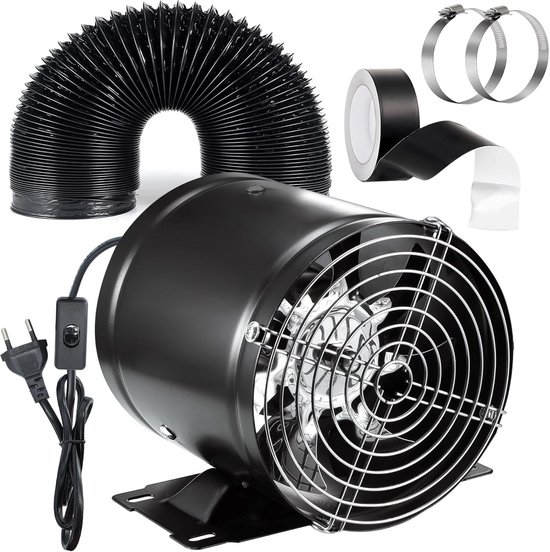 Afvoerventilator kanaal buisventilator 150 mm - incl. terugslagklep - 130 m³/u 34 dB