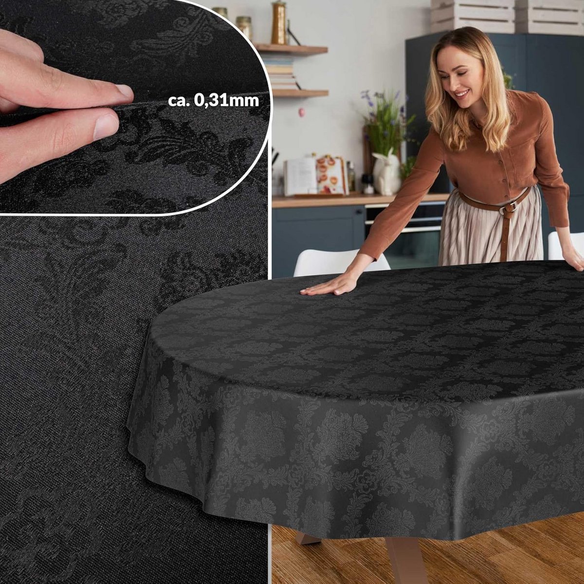 Waterafstotend Rechthoekig Tafelkleed Katoen-Polyester - Kreukvrij & Wasbaar