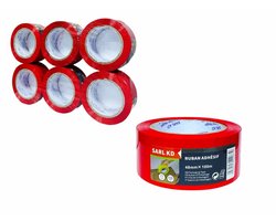 Verpakkingstape - dozentape transparant PP (Polypropyleen) 100M- 6 rollen - Rood - PP Plakband - 100m x 48mm - Polypropylene tape Red