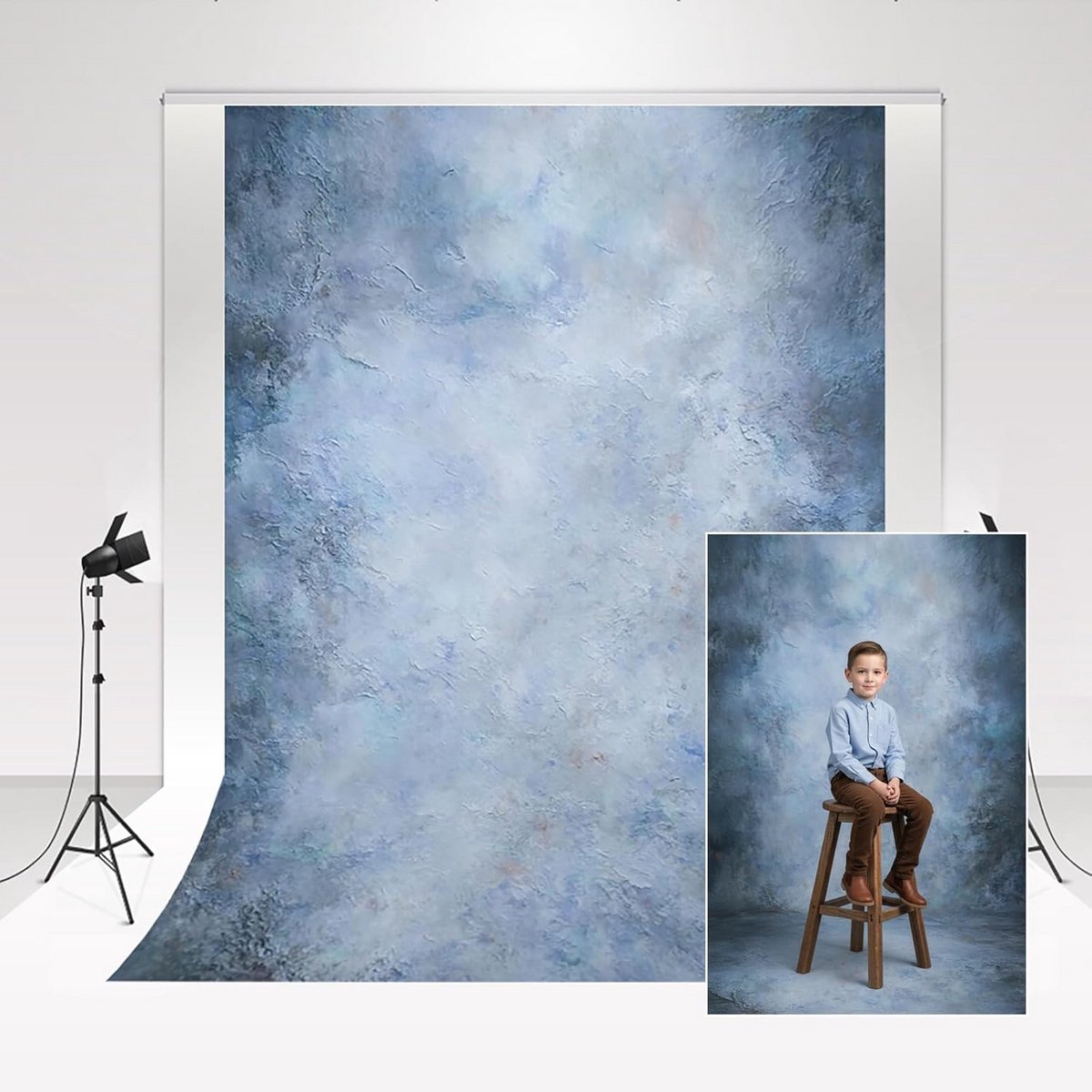 Abstracte Fotografie Achtergrond Blauwe Textuur 1.5x2.2m voor Studio Portret
