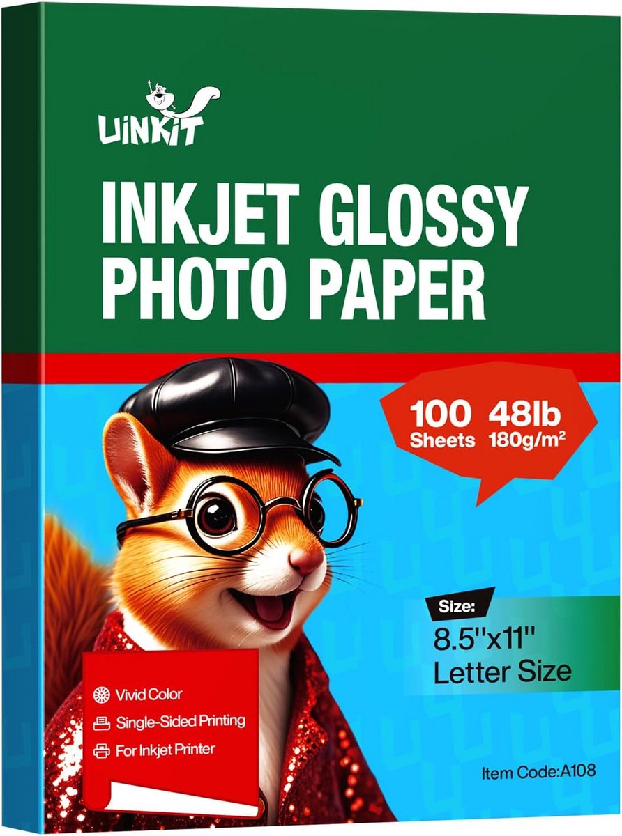 100 Vel Glanzend Fotopapier A4 180 g/m² Direct Droog voor Alle Inkjetprinters