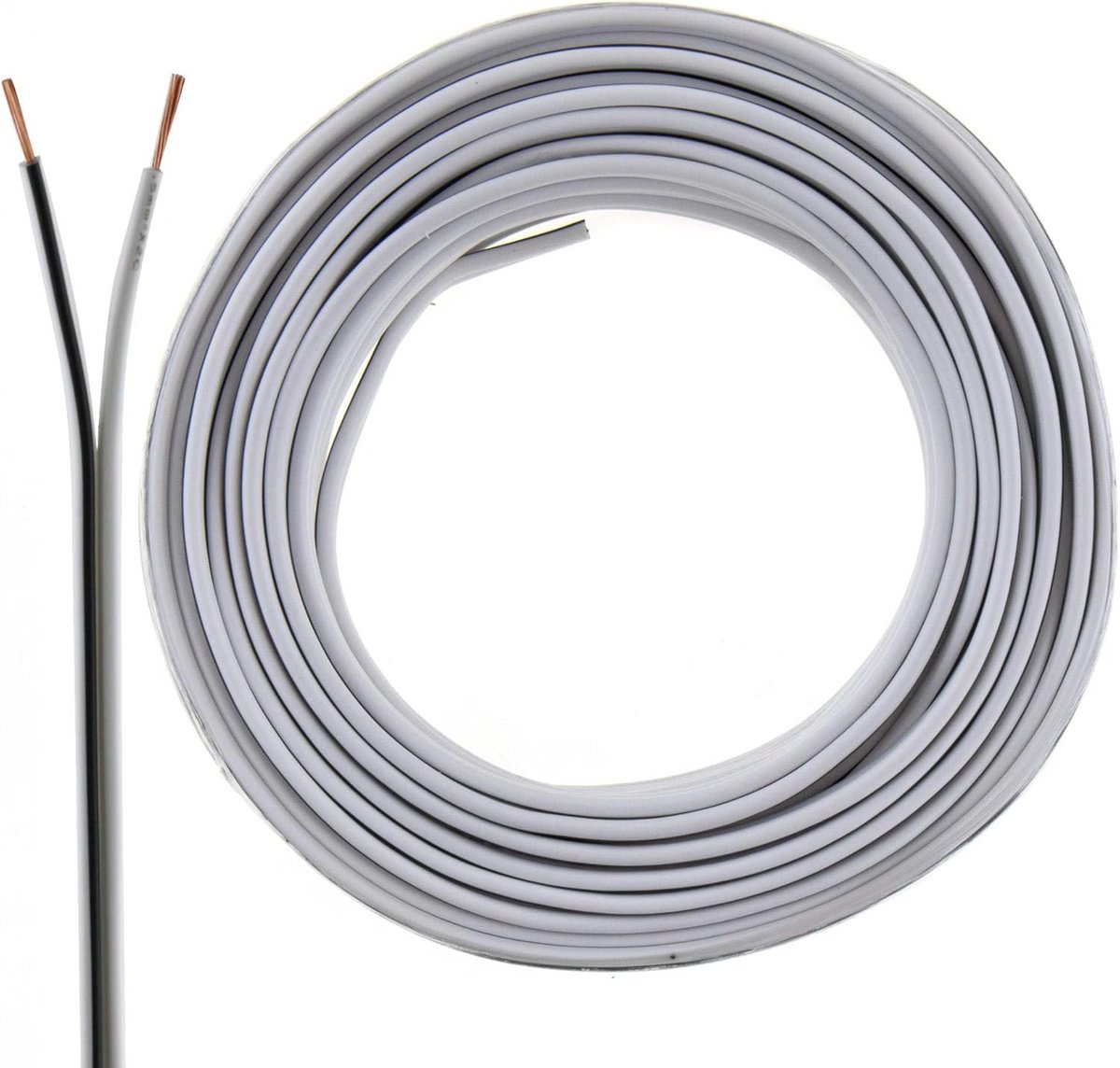 Witte luidsprekerkabel 10 meter 2x0,75mm2 CCA audio kabel