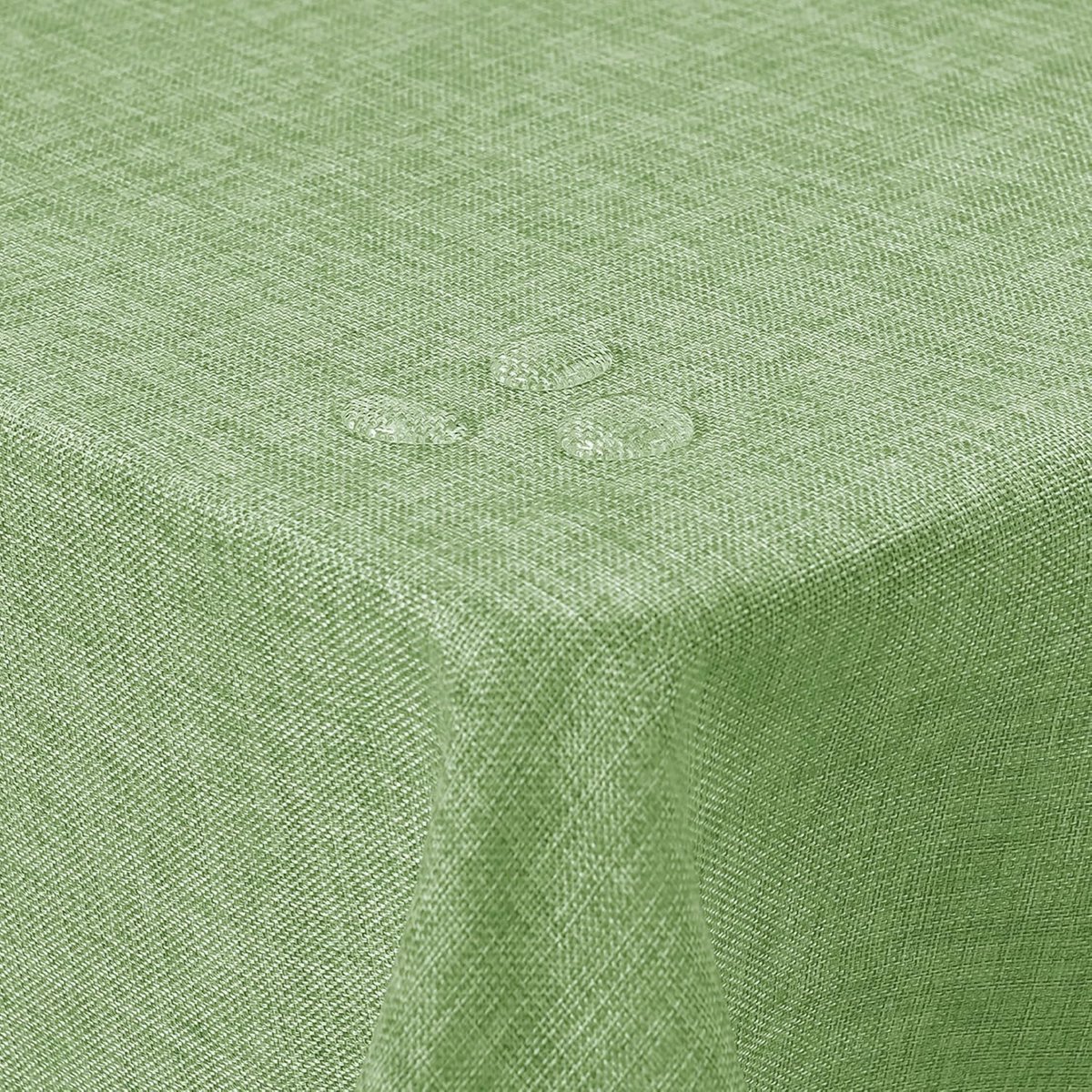 Groen Rechthoekig Tafelkleed Linnenlook 135 x 200 cm - Waterafstotend en Afwasbaar