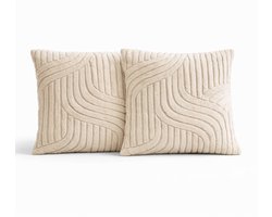 Sierkussens set van 2 45x45 cm Beige | Inclusief binnenkusse