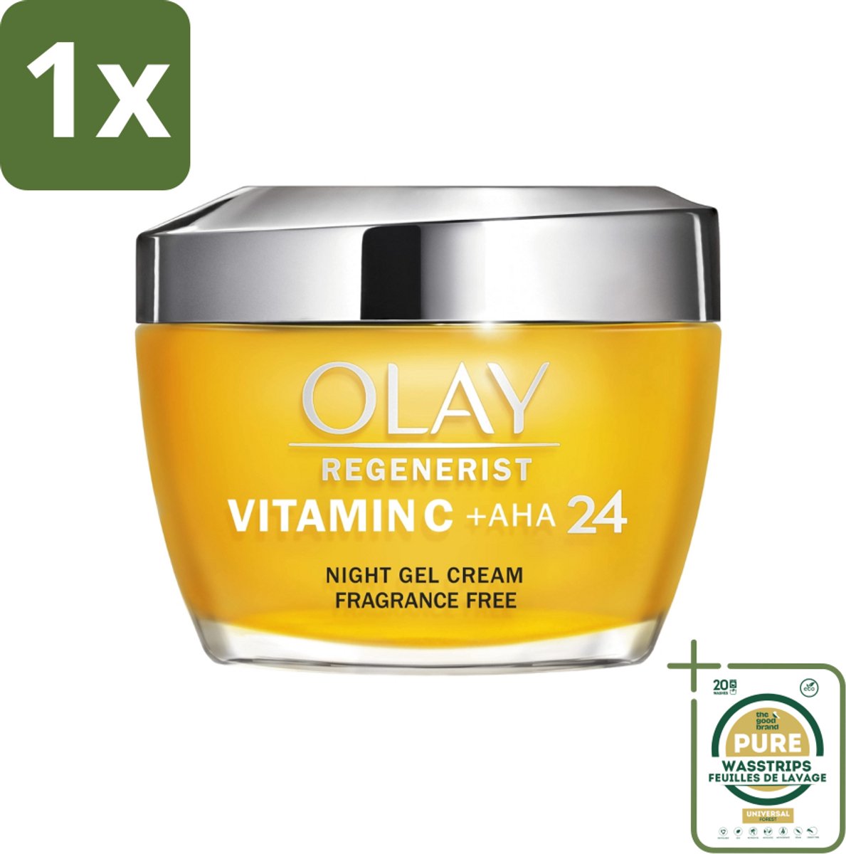 1 x Olay - Vitamine C + AHA24 - Nachtcrème - Vernieuwend & Verhelderend - 50 ml- Nachtcrème - Huidverheldering - Vitamine C - AHA - Niacinamide