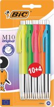 BIC M10 Orignal Fashion Colors - Balpen - Medium Punt (1mm) - Pennen - Blauwe Inkt - Pen - 14 Stuks