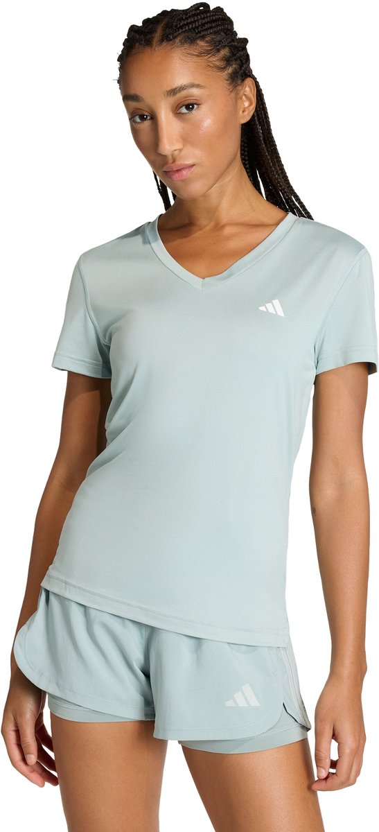 Adidas Performance Workout Essentials V-Neck T-Shirt Dames Groen