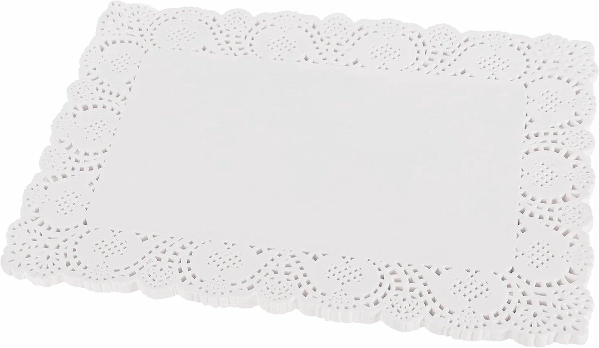 EGoods - Witte papieren kleedjes voor cake en bruiloft decoratie - 100 stuks - 36,5 x 26 cm