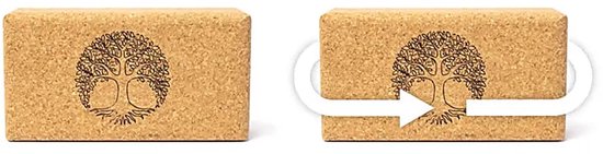 Yoga prop steunblok kurk Levensboom - 23 cm x 12 cm x 7.5 cm — afbeelding 2