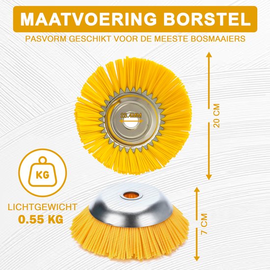 DIVERZA Nylon Onkruidborstel - Onkruidborstel Bosmaaier 20 cm - Onkruidverwijderaar - Voegenborstel - Grastrimmer - Universele Onkruidborstel van Merkloos	 — afbeelding 3