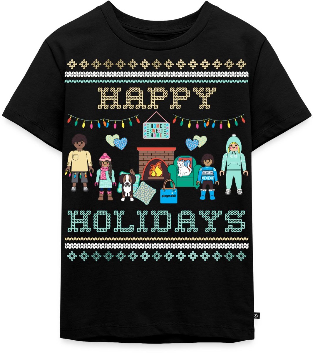 Playmobil Familie Happy Holidays Ugly Christmas Premium T Shirt Kinderen