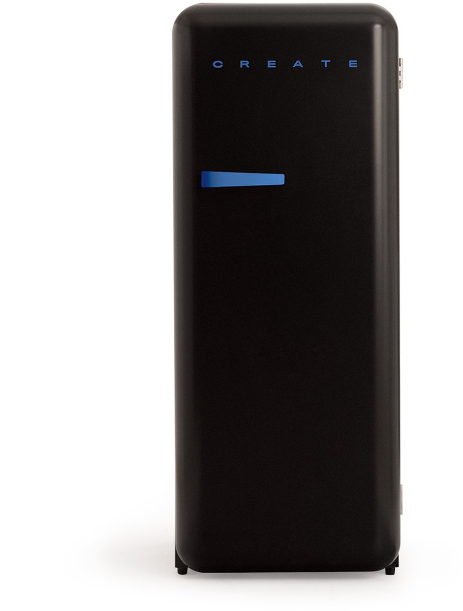 CREATE - Koelkast in retrostijl - Zwart - Handvat Kobaltblauw - FRIDGE RETRO 281L
