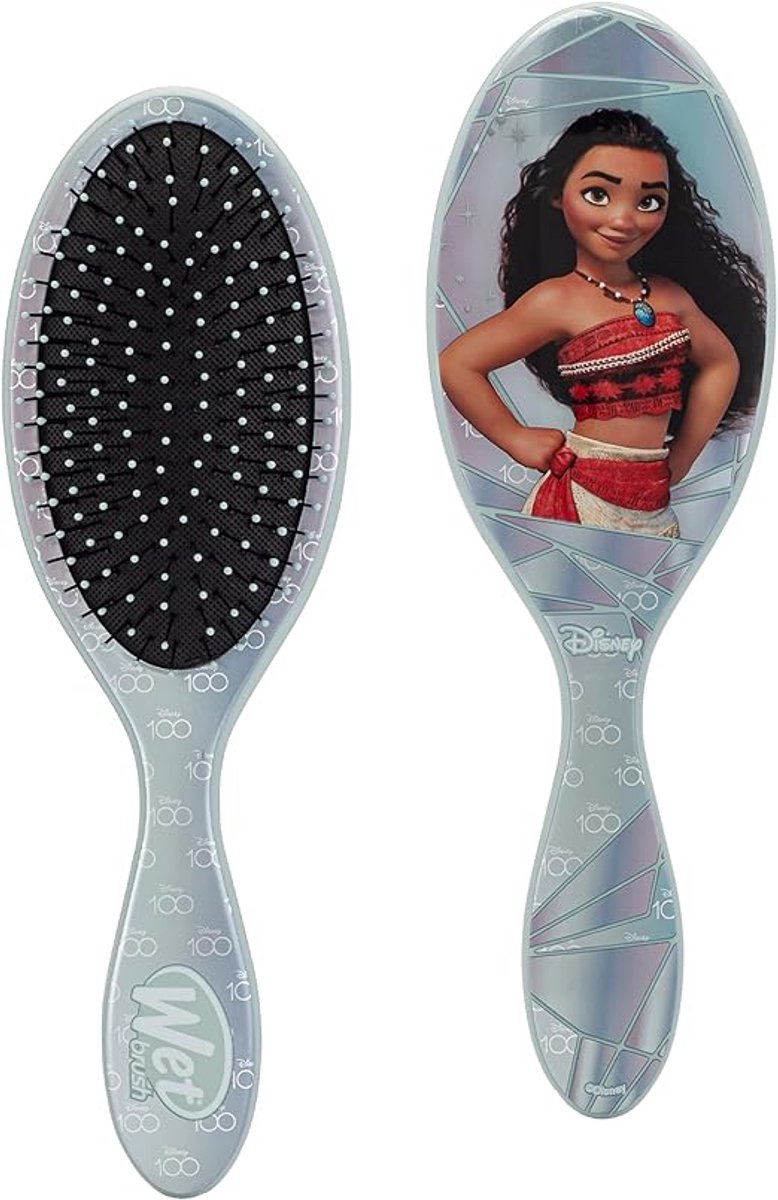 WetBrush X Disney 100 Original Detangler - Moana - Haarborstel - Voor Nat En Droog Haar - Ontwart Zonder Pijn Of Beschadiging - Geschikt Voor Kinderen En Volwassenen - Limited Edition - Zacht voor Elk Haartype - Perfect Cadeau