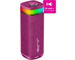 JLab Jbuds Bluetooth Speaker Draadloos - Draagbare Muziekbox - 12 uur Batterijduur - 30 Watt - Bass Boost - IPX6 Waterproof - Multipairing - Instelbare Party Lights - App Equalizer - Roze