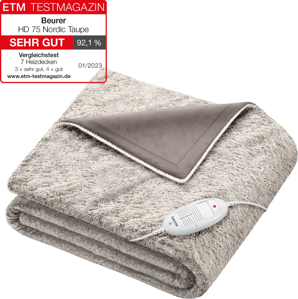 Beurer HD 75 Elektrisch deken 100 W Beige Fleece