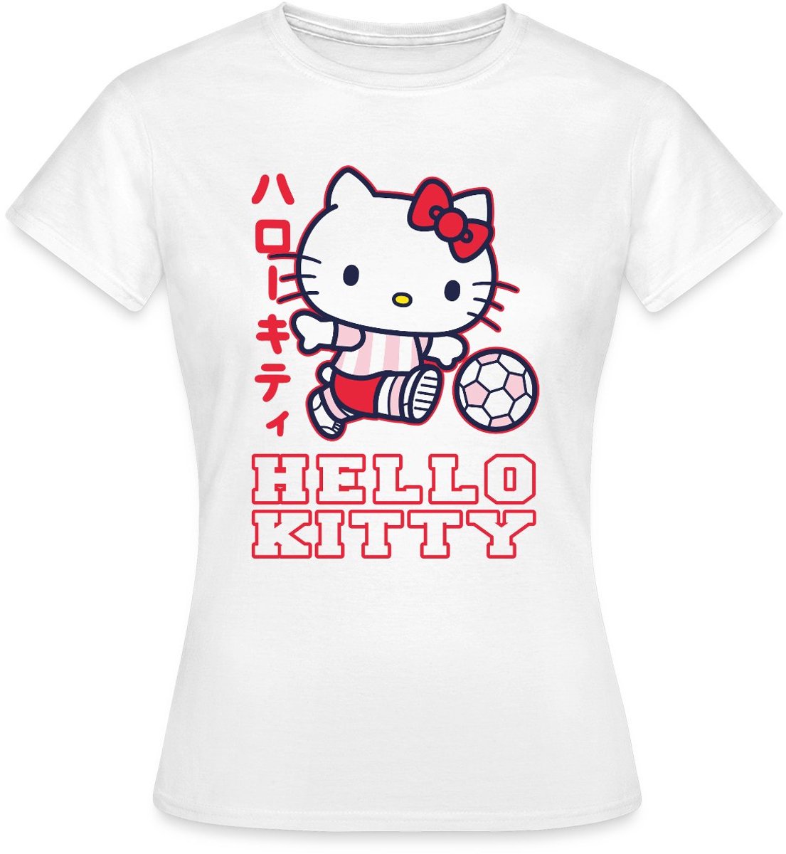 Hello Kitty Speelt Voetbal T-Shirt Dames
